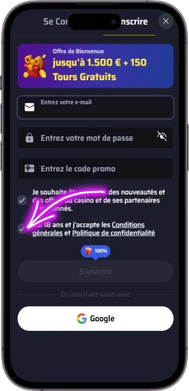Accepter les conditions BDMbet