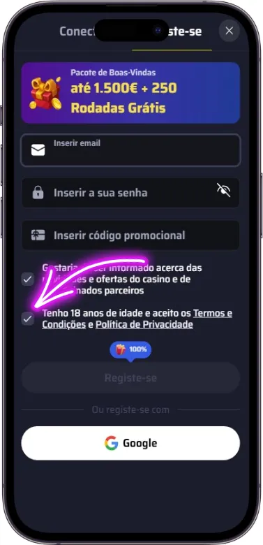 Aceitar os termos BDMbet