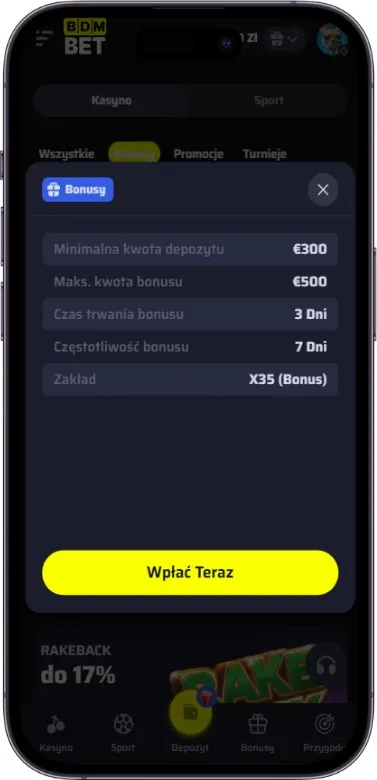BDMbet Zaakceptuj warunki 