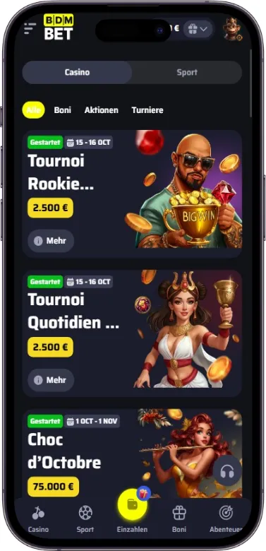 BDMbet Bonus auswählen