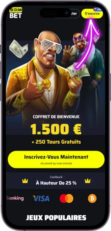 Bouton d’inscription BDMbet