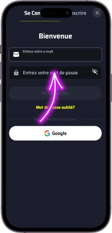 Formulaire de connexion BDMbet