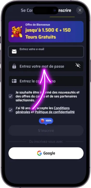 Formulaire d’inscription BDMbet