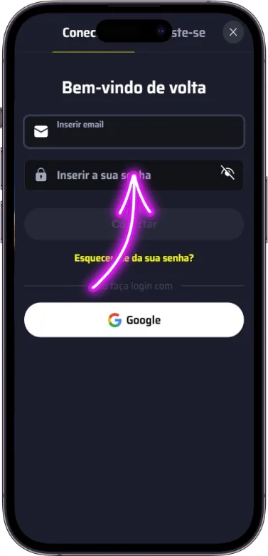 Formulário de login BDMbet