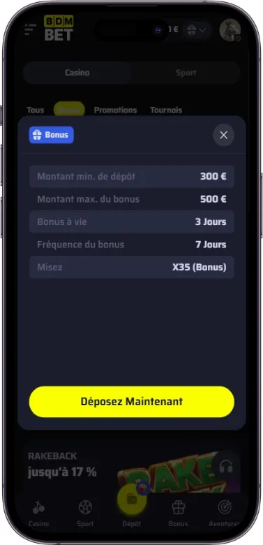 Accepter les conditions BDMbet