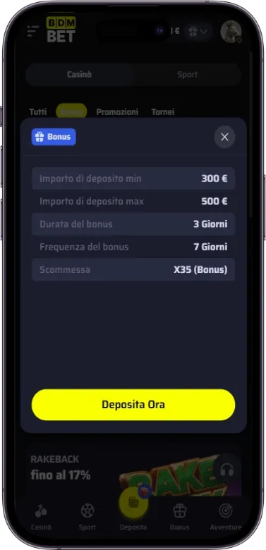 Accetta i termini BDMbet