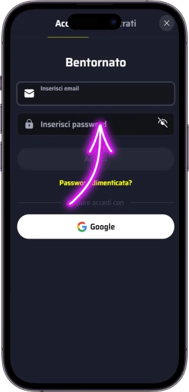 Modulo di accesso BDMbet