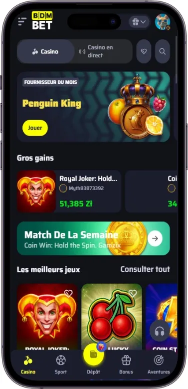 BDMbet Page d’accueil