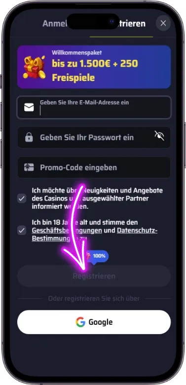 Registrierung abgeschlossen BDMbet